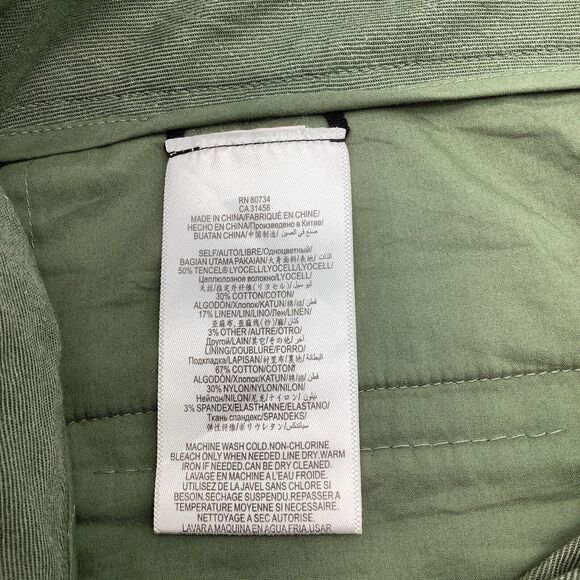 BCBG MAXAZRIA Womens Linen Blend Pants Green Size XXS - Picture 8 of 10